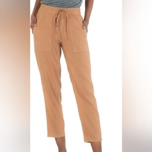 Anthro Kut From The Kloth Drawcord Waist Crop Pants Ginger Brown Beige S Small